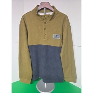 Extra Large Patriotic Green And Blue Long Sleeve Sweat Shirt